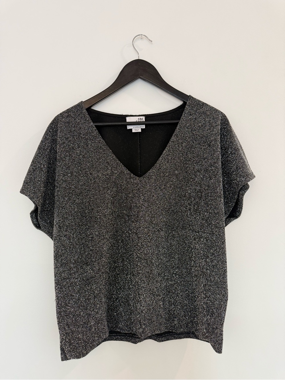 Vero Moda V-Neck Sparkle top - Gray/silver